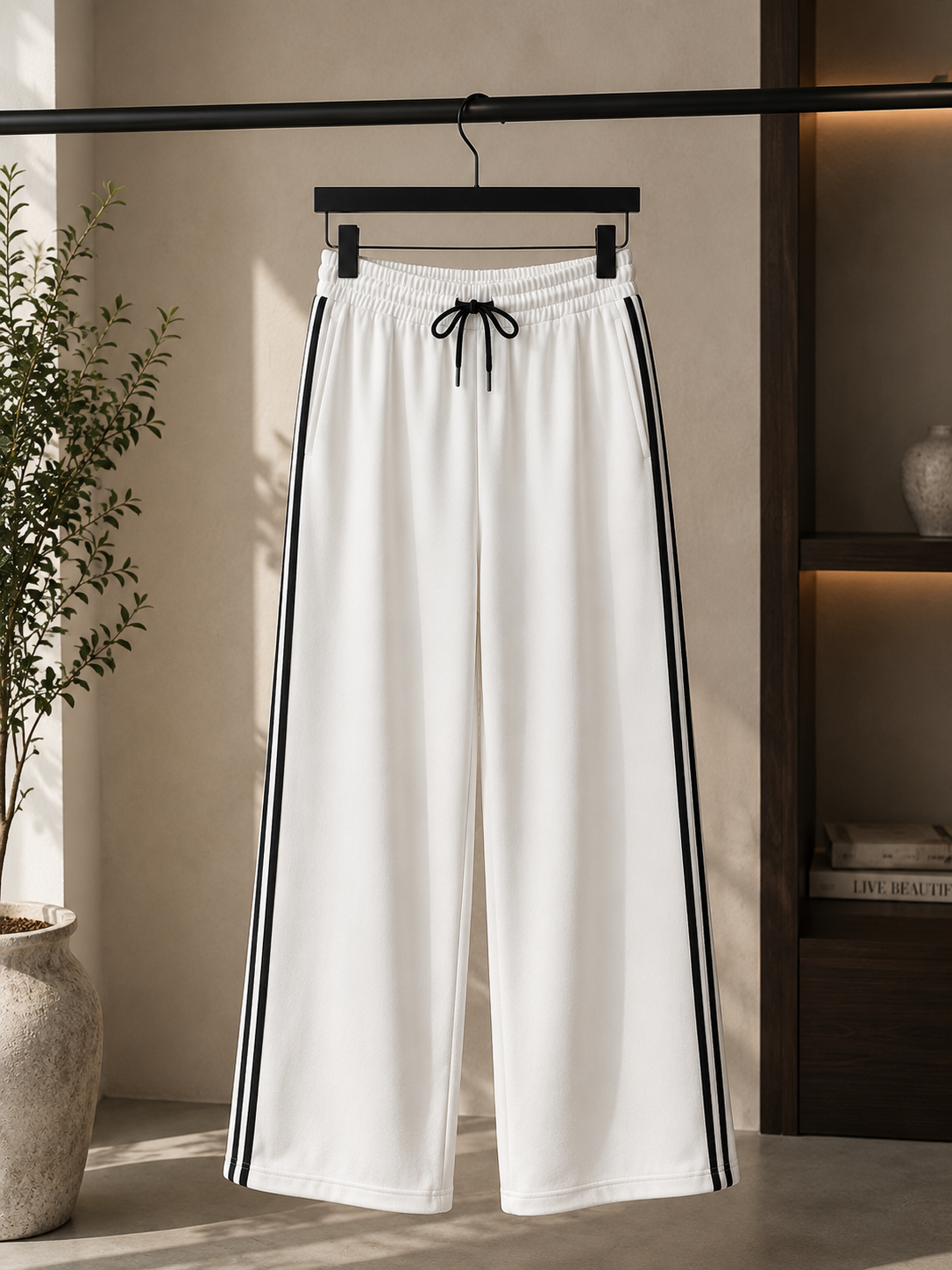 Side Striped Wide Leg Pants