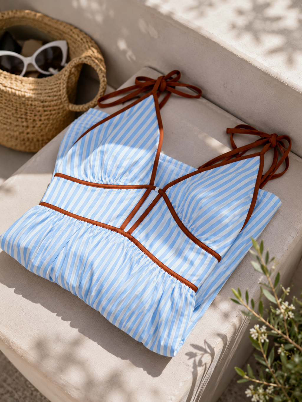 Striped Halter Neck Maxi Dress