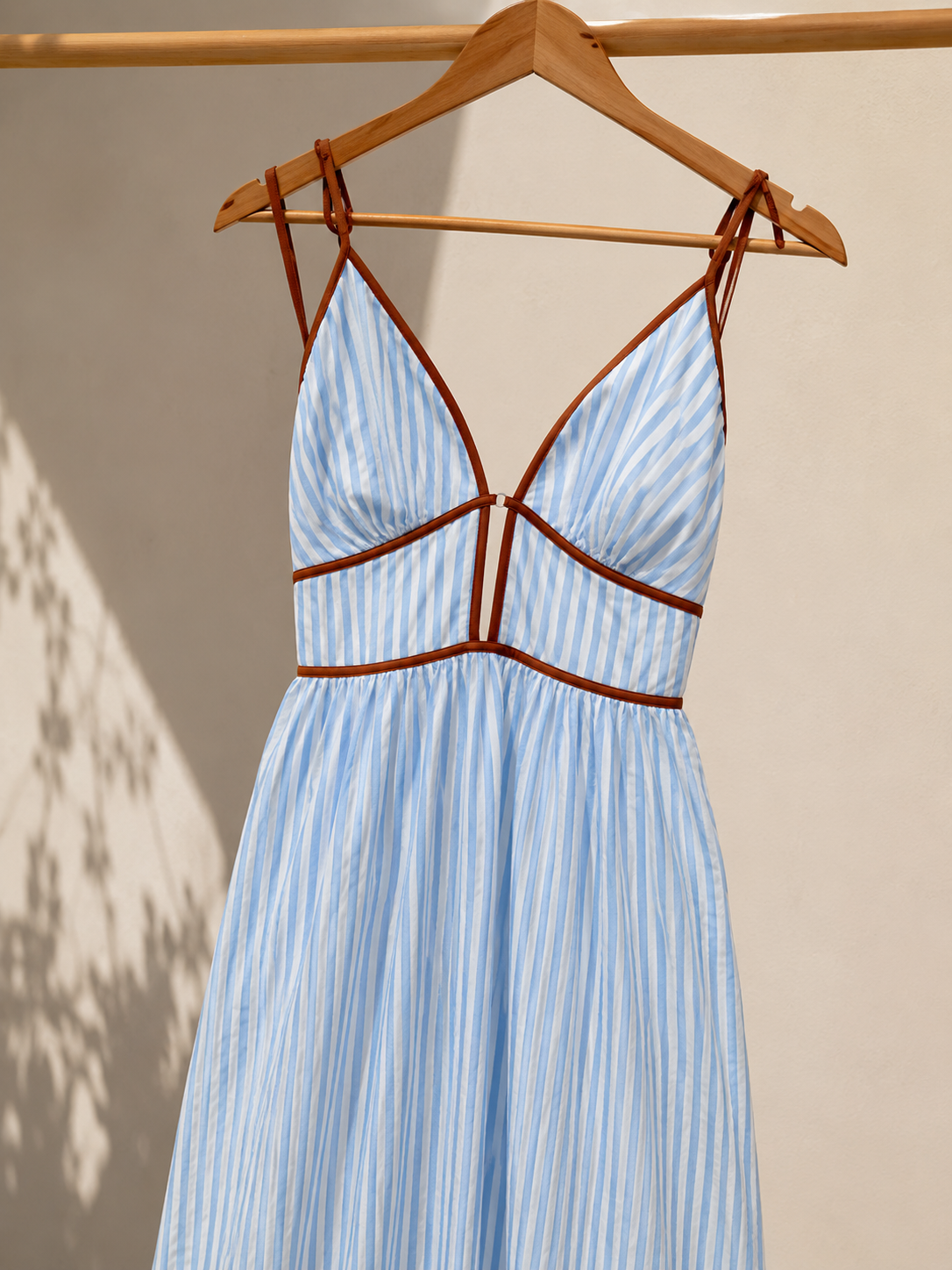 Striped Halter Neck Maxi Dress