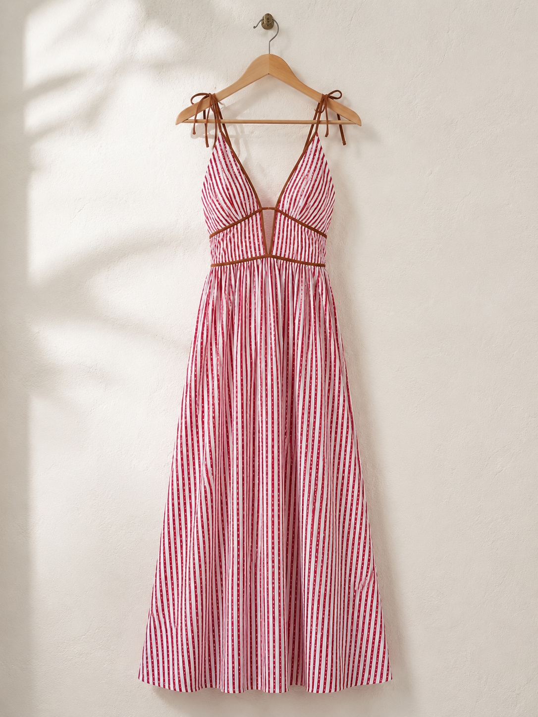 Striped Halter Neck Maxi Dress