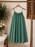 Casual Spaghetti Strap Gauze Dress