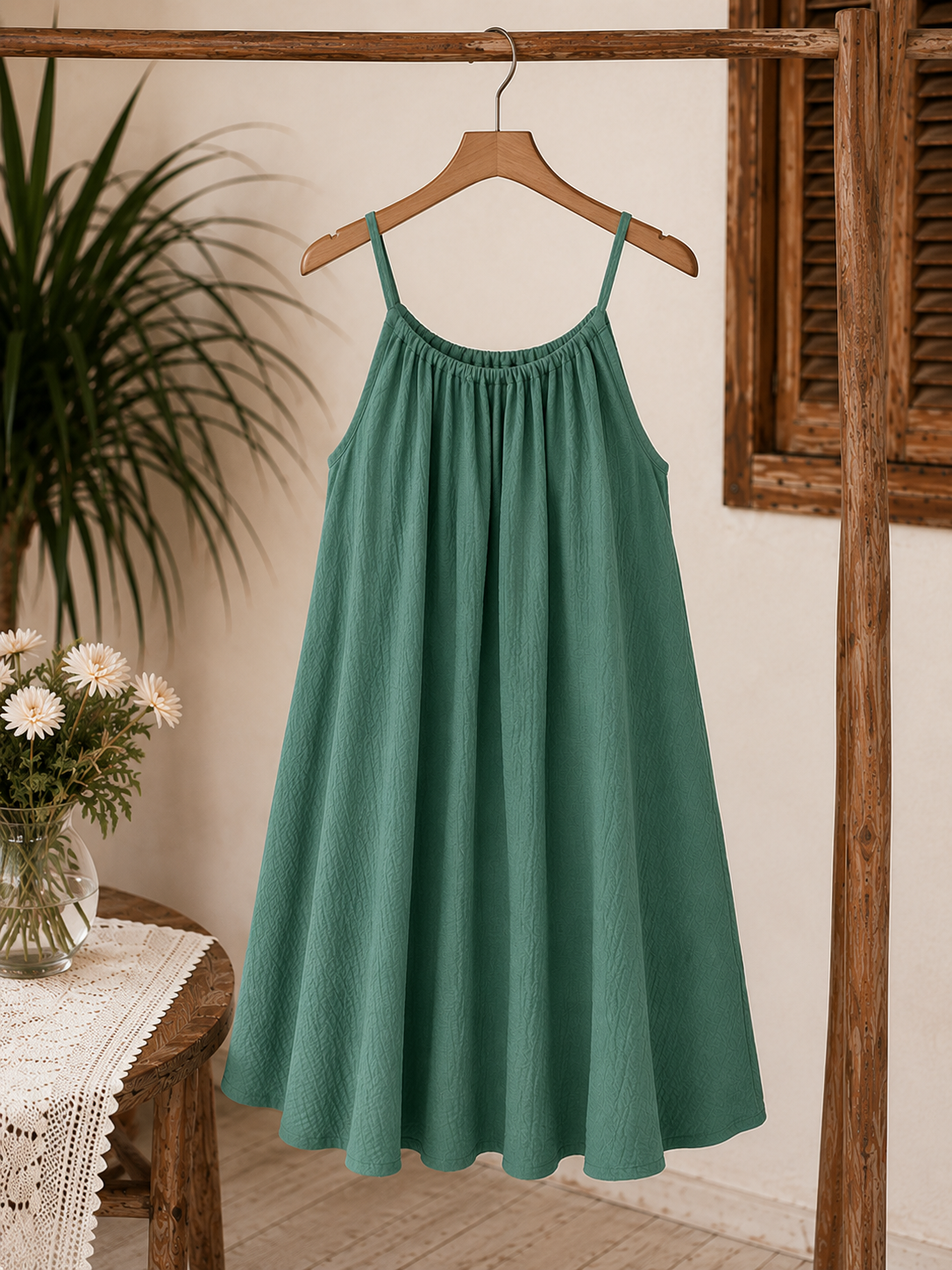 Casual Spaghetti Strap Gauze Dress