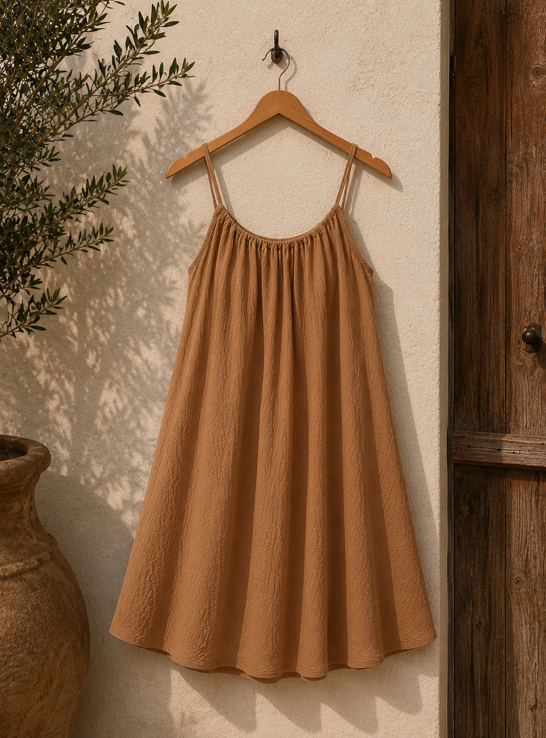 Casual Spaghetti Strap Gauze Dress