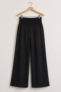 Plus Size High Waist Wide Leg Smocked Waist Pants