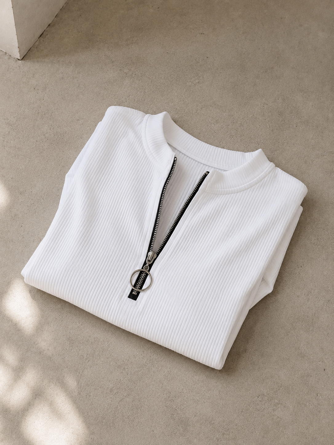 Half Zip Short Sleeve Top