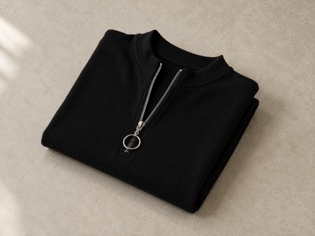 Half Zip Short Sleeve Top