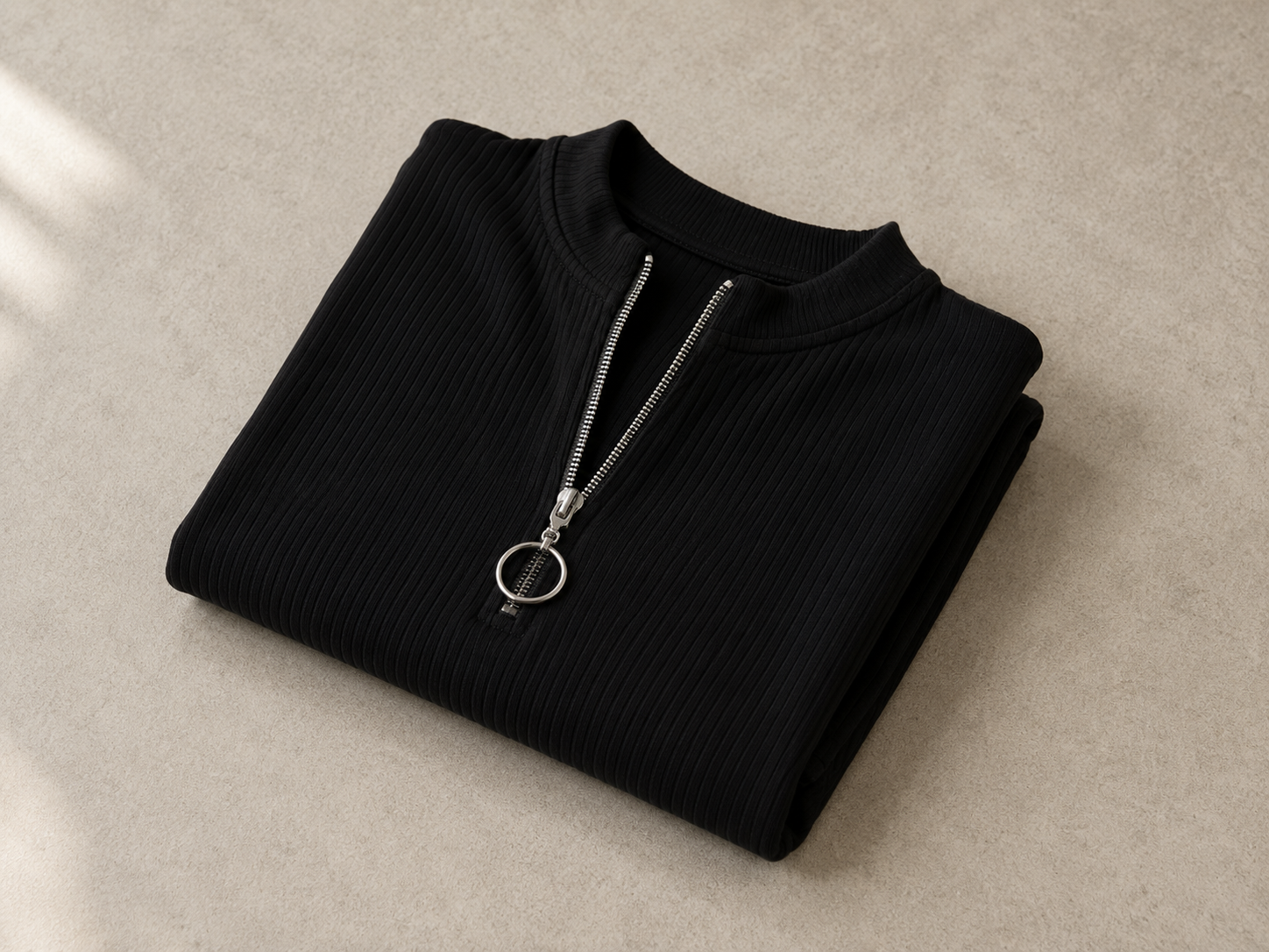 Half Zip Short Sleeve Top