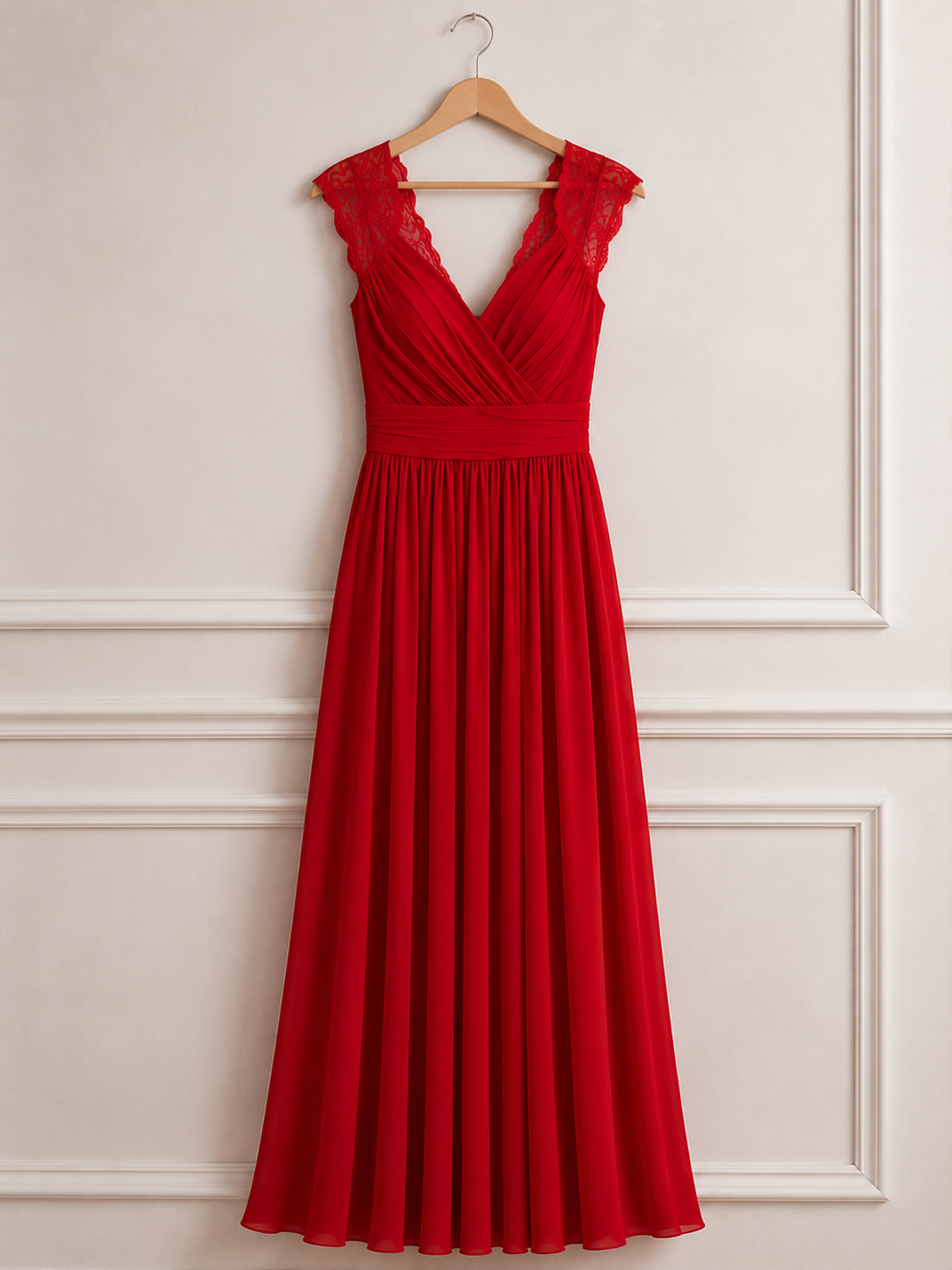 High Slit Lace Detail Maxi Dress