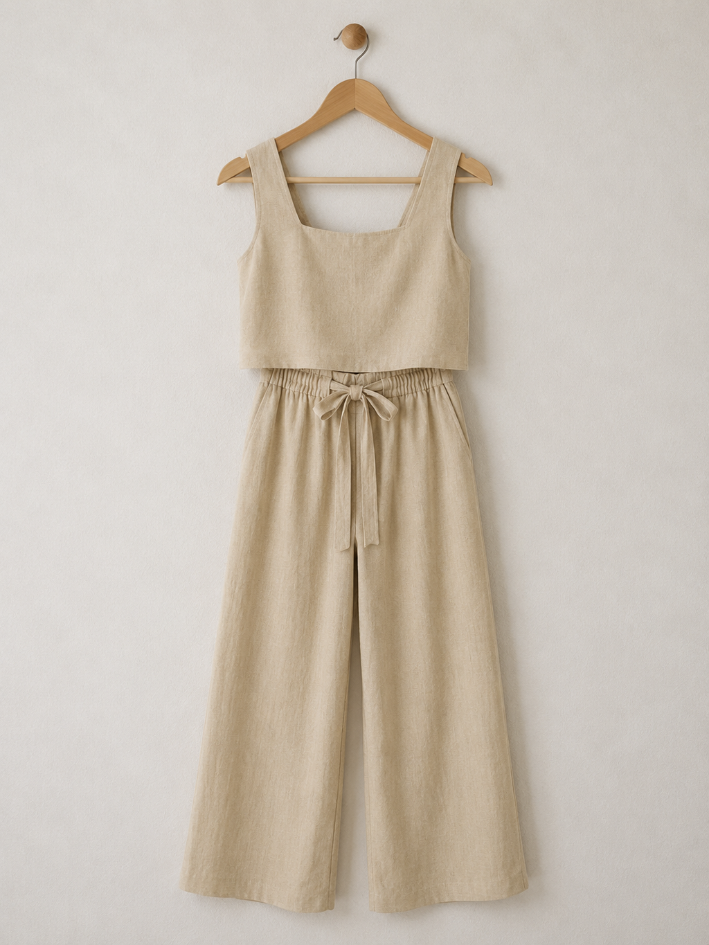 Square Neck Sleeveless Top and Pants Set
