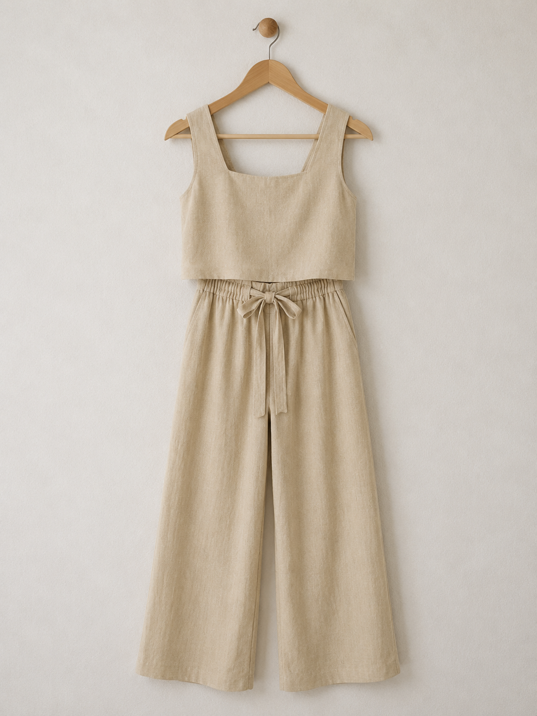 Square Neck Sleeveless Top and Pants Set
